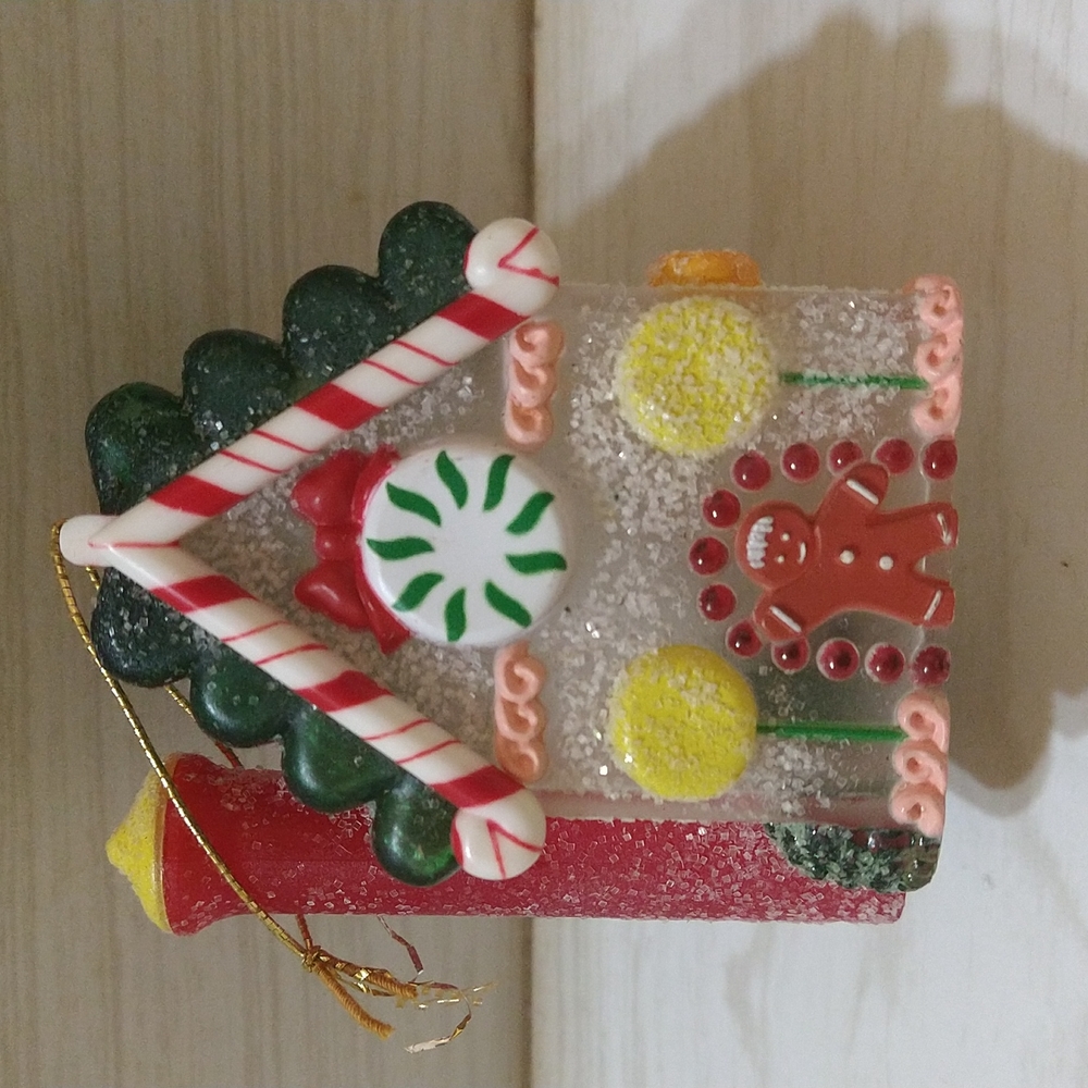 1984 Sugarplum Cottage Lighted Christmas Ornament Gingerbread House